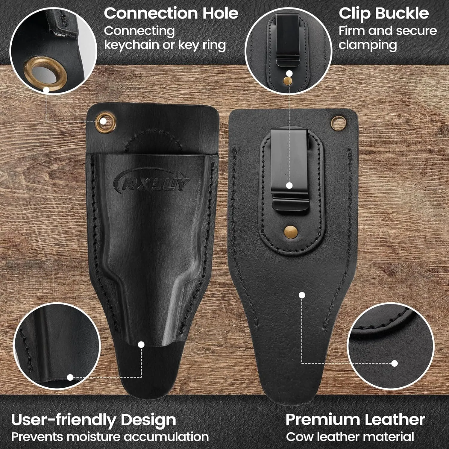 Fishing Pliers Holster with Retractable Lanyard, Universal Fit for Most Sea Fishing & Wild River Lure Tongs Leather Accessories