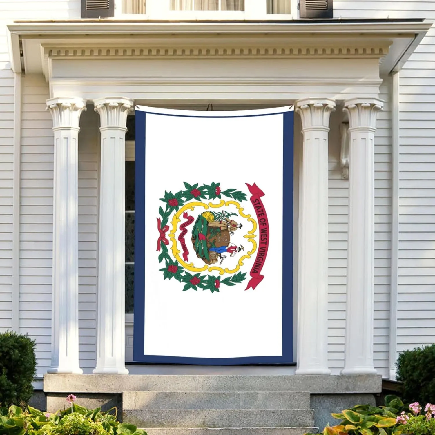 Flag Of West Virginia 5x8 Ft Outdoor Indoor Heavy Duty Nylon Uv Protected Sewn Stripes Vivid Color Double Stitched