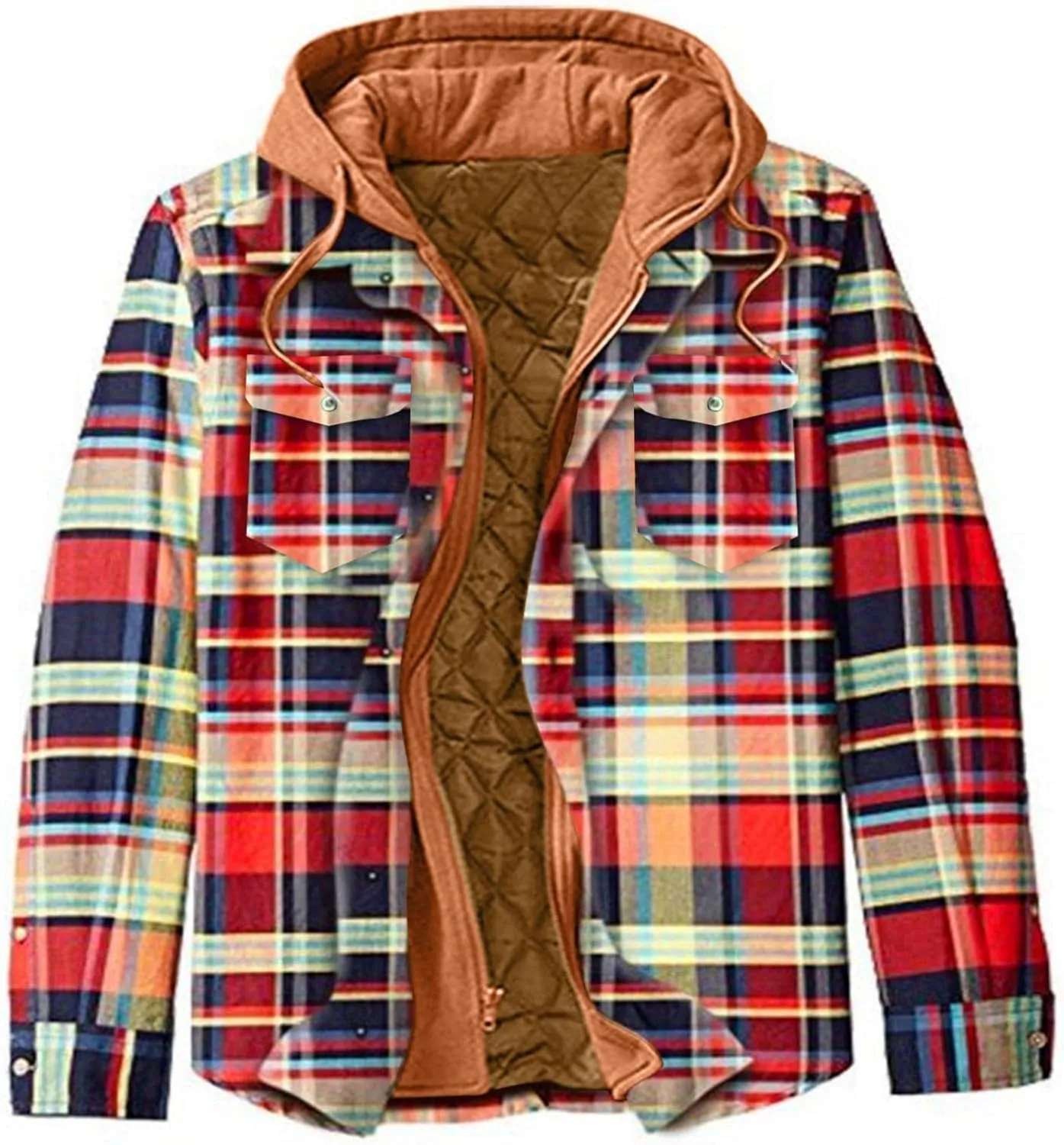 Flannel Jackets for Men Men's Button Down Regular Fit Long Sleeve Plaid Flannel Casual Shirts Men's Cotton Flannel Shirt