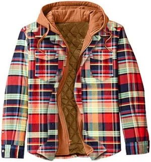 Flannel Jackets for Men Men's Button Down Regular Fit Long Sleeve Plaid Flannel Casual Shirts Men's Cotton Flannel Shirt