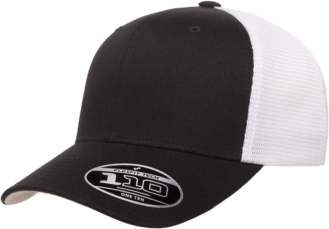 Flexfit 110M Mesh Trucker Mid-Profile Breathable Mesh Back Adjustable Snapback Cap | Bulk Pack Available