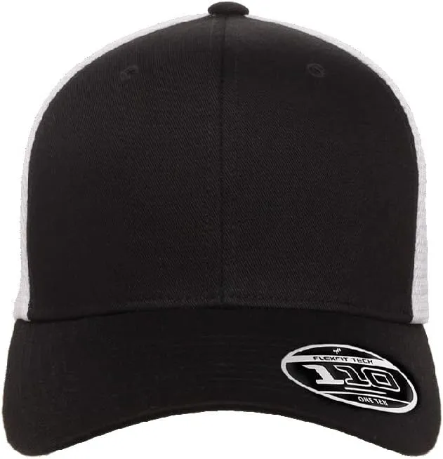 Flexfit 110M Mesh Trucker Mid-Profile Breathable Mesh Back Adjustable Snapback Cap | Bulk Pack Available
