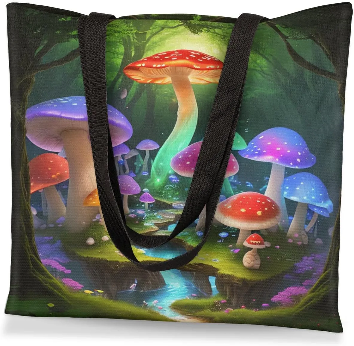 Flowers Tropical Butterflies Canvas Tote Bag for Women Men Stylish Tote Handbag Shoulder Bag Reusable Grocery Bag