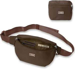 Foldable Crossbody Bags for Women & Men - Anti-Theft RFID-Safe Fanny Pack with Smart Lockable Zippers and Cut-Resistant Strap - Lightweight Waist Pack for Travel & Everyday Use - Brown