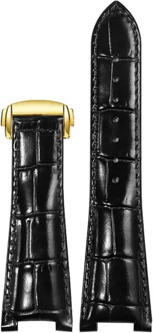 Folding Buckle Leather Watch Strap Substitute Omega Constellation Series Men Concave Interface Leather Watchband With 25mm