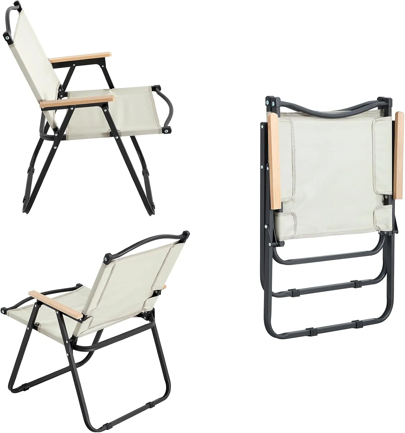 Folding Camping Chairs, Heavy Duty Portable Lawn Chair with Side Storage Pocket, Foldable Camp Chair for Beach, Fishing,Trip,Picnic,Lawn,Concert Outdoor Blue