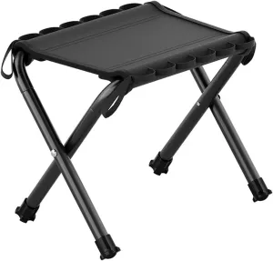 Folding Camping Stool, Portable Collapsible Camp Stool, Lightweight Stool Seat Foldable Stool, Load Capacity to 260lbs, Foldable Footstool Ottoman for Fishing Outdoor Camping Hiking and BBQ (Black)