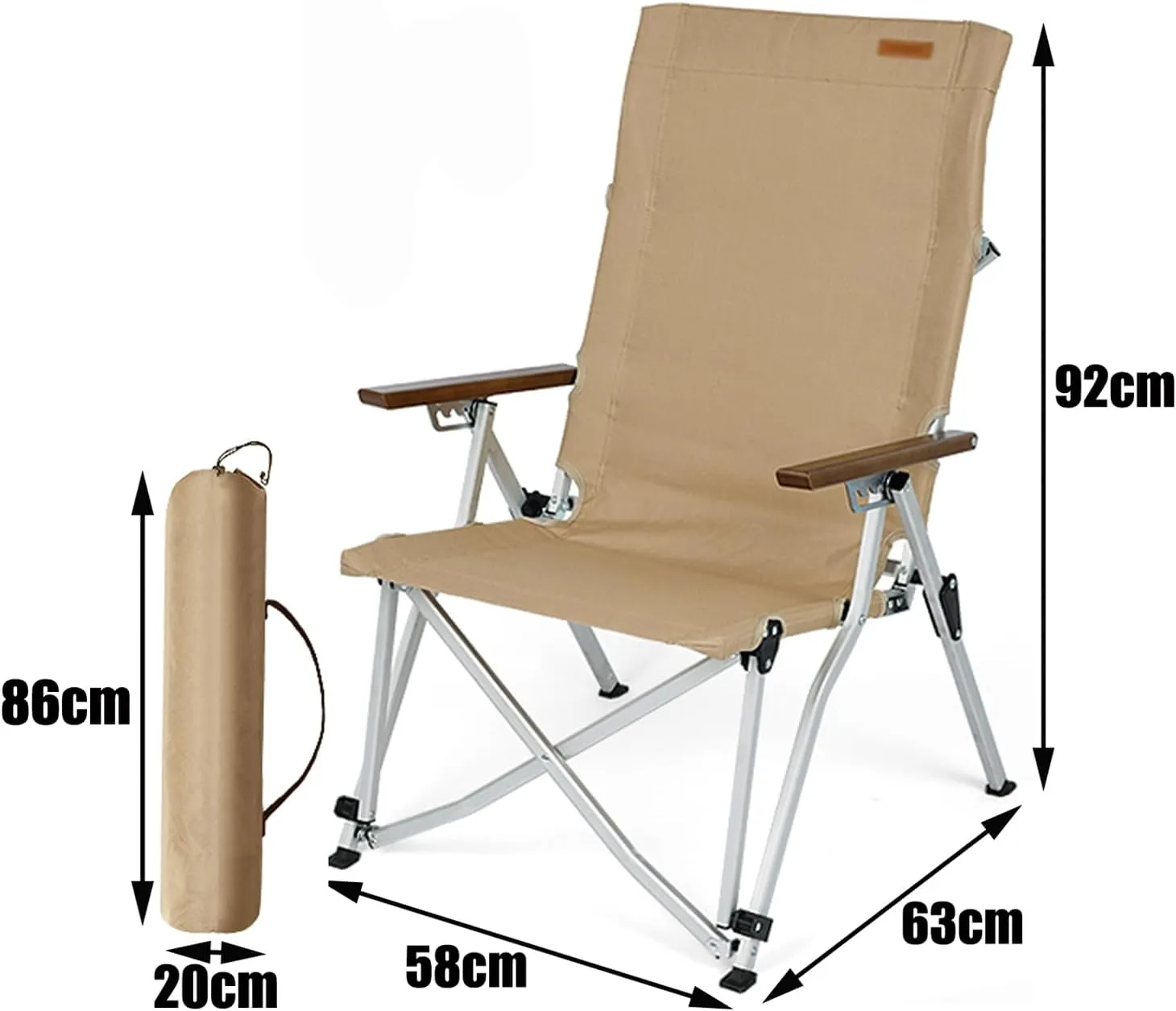 Folding Chair Portable - Portable Camping Chairg, Four Angle Adjustment of Backrest, Made of Aluminum Alloy Material, Large Capacity Mesh BaSuitable for Outdoor Activities