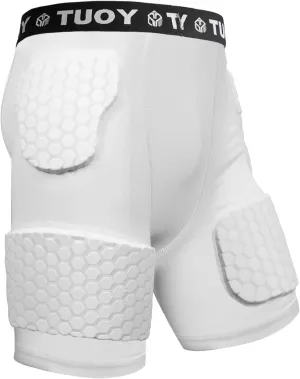 Football Girdle Adult Padded Compression Shorts 5-Pads Girdle Hip and Thigh Protector for Baseball Football Baseketball