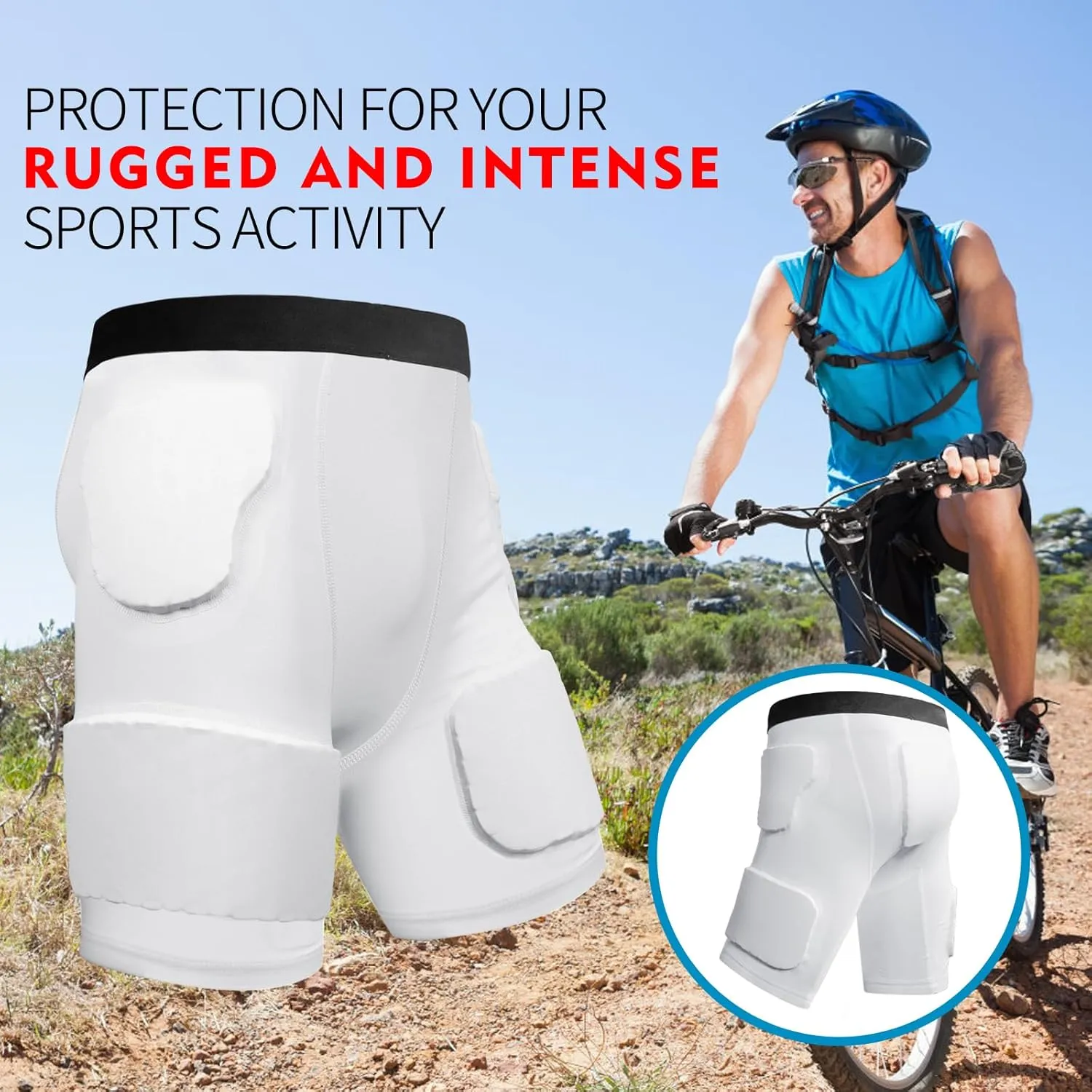 Football Girdle Adult Padded Compression Shorts 5-Pads Girdle Hip and Thigh Protector for Baseball Football Baseketball