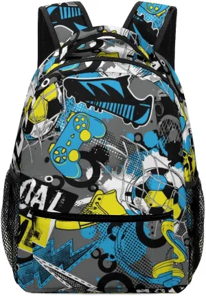 Football Skateboards Player Backpack Gaming Sport Large Casual Daypack with Chest Strap,Lightweight Computer Bags for Women Men Hiking Travel Work and Business 16 Inch
