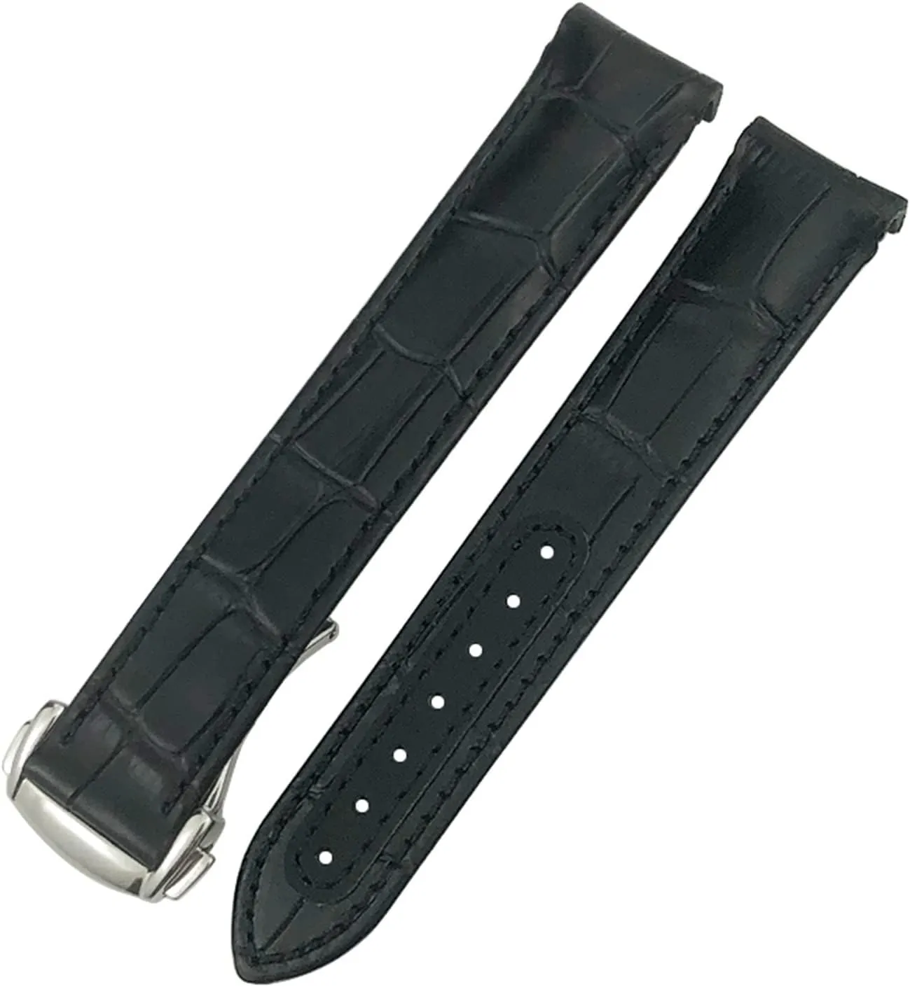 For Omega Seamaster Diver 300 AQUA TERRA AT150 Cowhide Strap Genuine Leather Watchband 19mm 20mm 21mm 22mm Curved End Watch Band