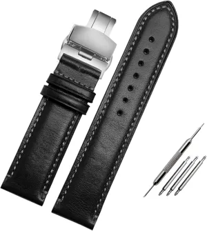 For Substitute Citizen AT8020 JY8078 wristband genuine leather strap 23mm blue Watch Band with folding buckle bracelet
