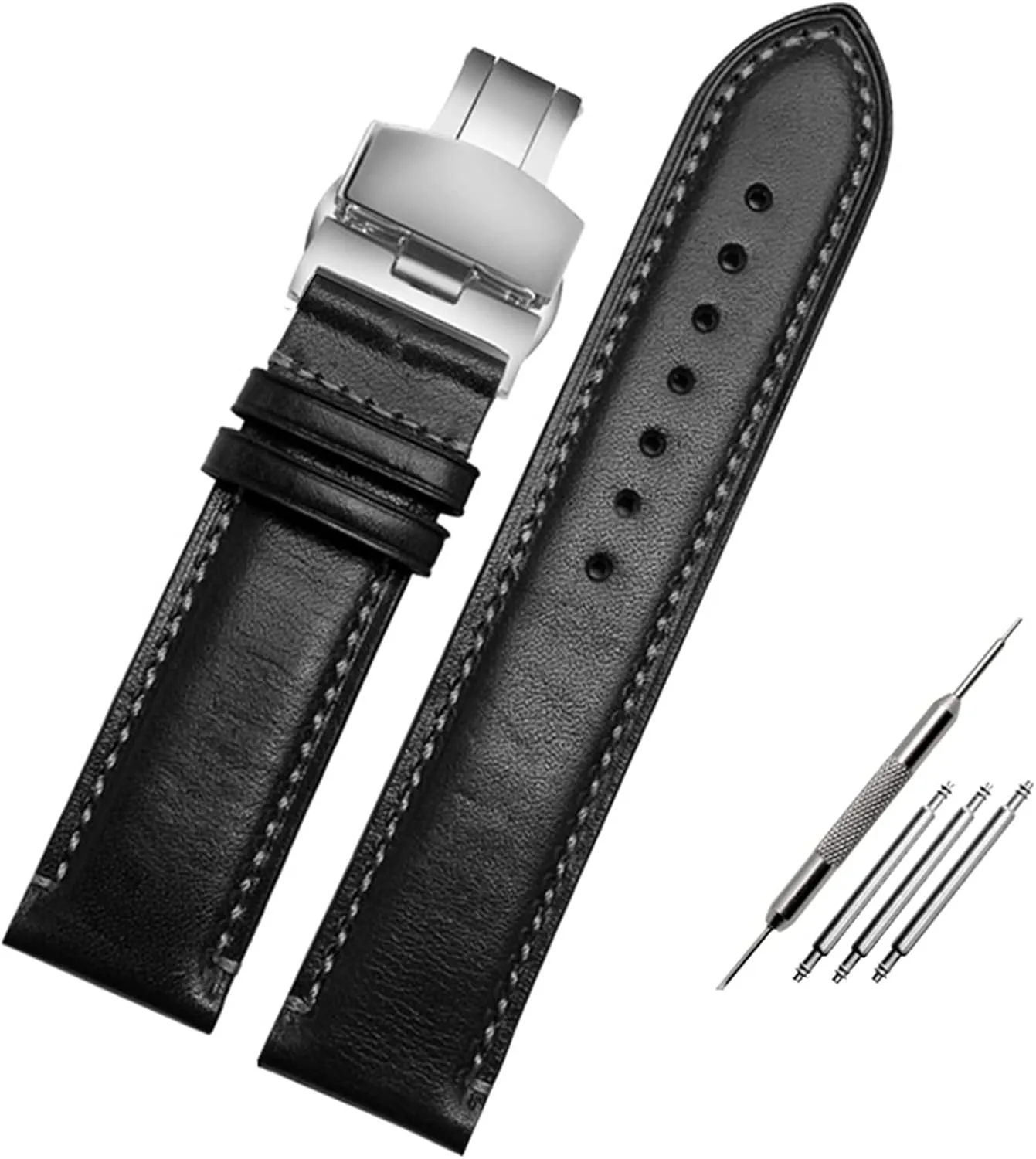 For Substitute Citizen AT8020 JY8078 wristband genuine leather strap 23mm blue Watch Band with folding buckle bracelet