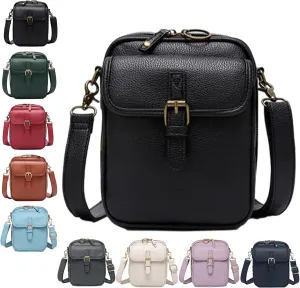 Forcipower Crossbody Bag, Collaboraten1 Crossbody Leather Bag, Leather Shoulder Purse with 10 Card Slots