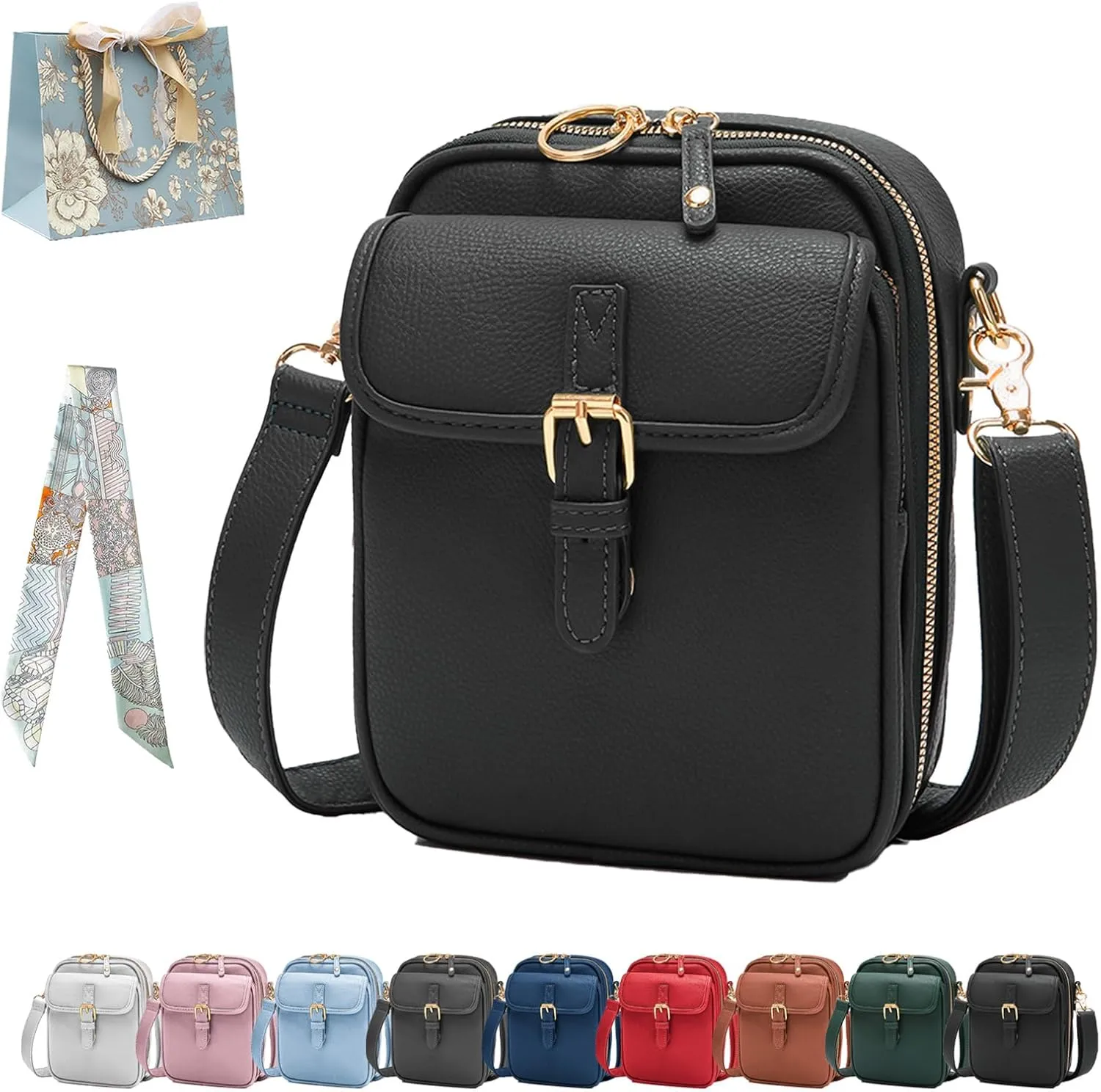 Forcipower Crossbody Leather Bag, Urvashi Crossbody Leather Bag with built in wallet, Vintage Messenger Bag