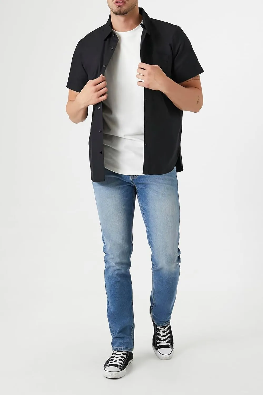 Forever 21 Men's Short-Sleeve Oxford Shirt