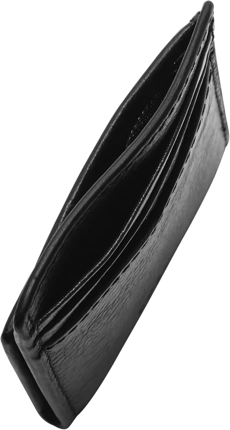 Fossil Men's Andrew Leather Magnetic Card Case with Money Clip Wallet, Black, (Model: ML4173001)