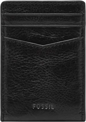 Fossil Men's Andrew Leather Magnetic Card Case with Money Clip Wallet, Black, (Model: ML4173001)