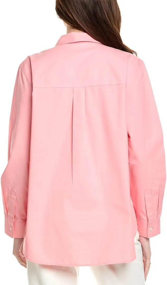 Foxcroft Women's Boyfriend Long Sleeve Solid Pinpoint Shirt