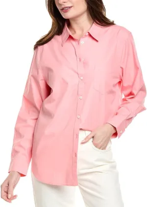 Foxcroft Women's Boyfriend Long Sleeve Solid Pinpoint Shirt
