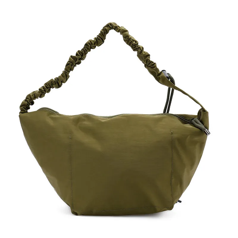 FRILLY HOBO BAG -  OLIVE