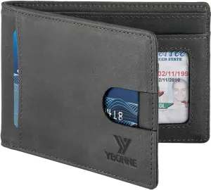 Functional Compact RFID Blocking Bifold Wallet for Men, Made of Finest Genuine Leather