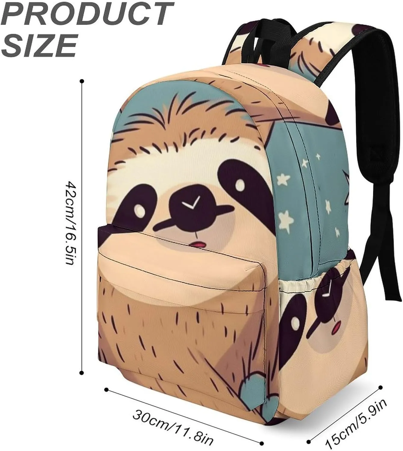 Funny Sloth Stars Print Laptop Backpacks Casual Shoulder Bag Travel Daypack Fashion for Men Women