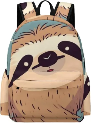 Funny Sloth Stars Print Laptop Backpacks Casual Shoulder Bag Travel Daypack Fashion for Men Women