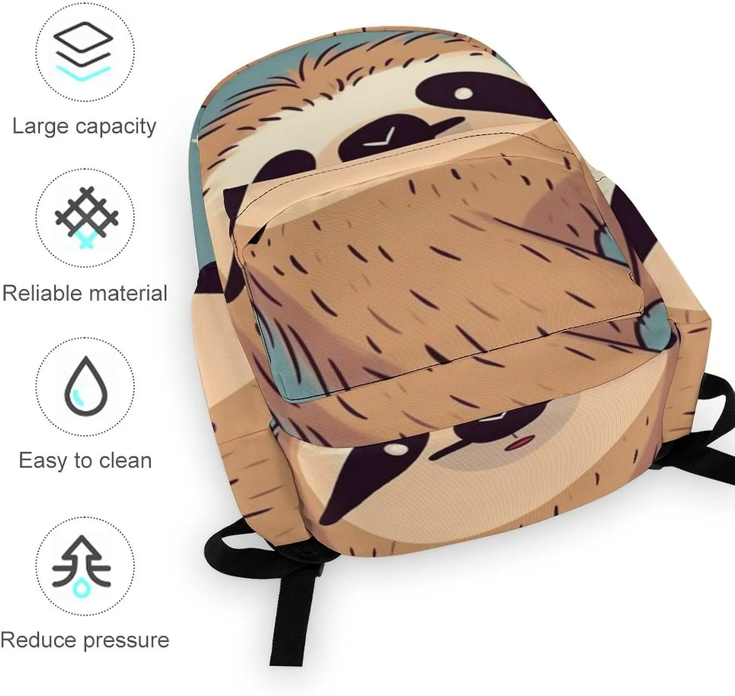 Funny Sloth Stars Print Laptop Backpacks Casual Shoulder Bag Travel Daypack Fashion for Men Women