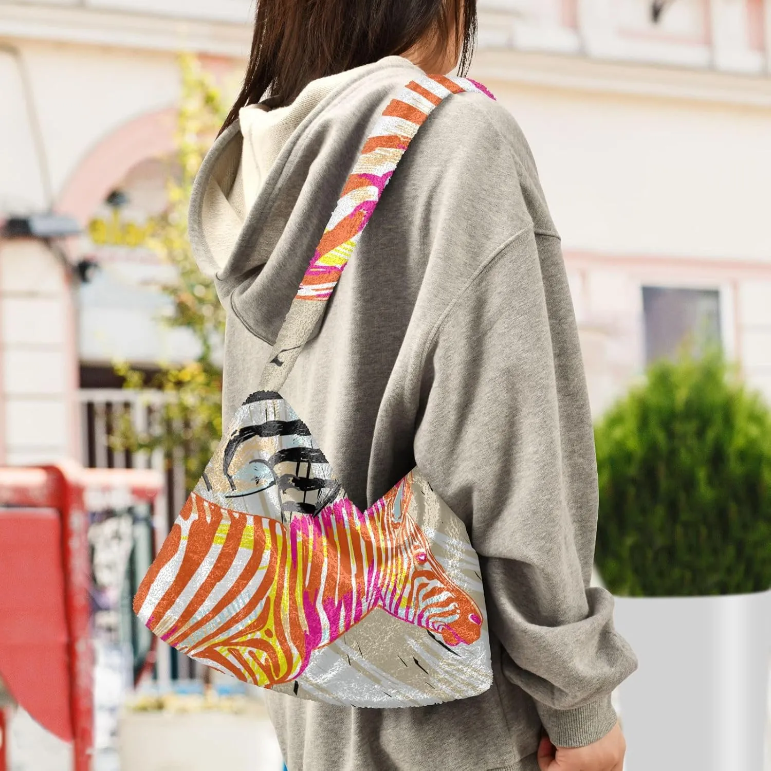 Fuzzy Tote Bag Fluffy Shoulder Bag Women Furry Purse Cute Plush Bag Ladies Ladies Pursesfor Autumn and Winter Multicolor 1