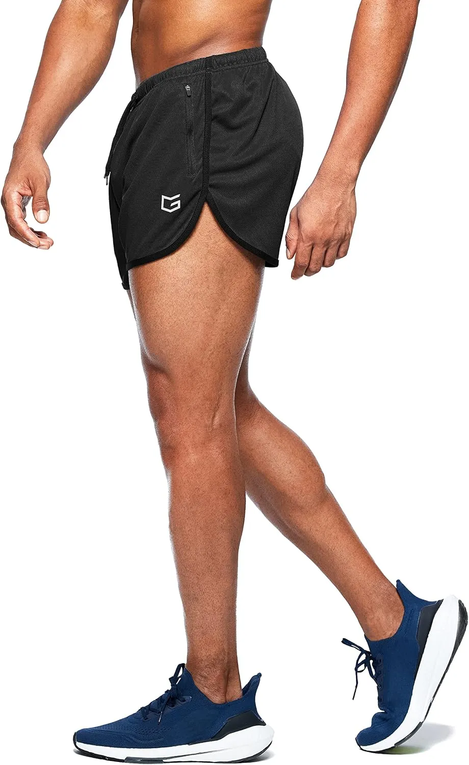 G Gradual Men's Running Shorts 3 Inch Quick Dry Gym Athletic Jogging Shorts with Zipper Pockets