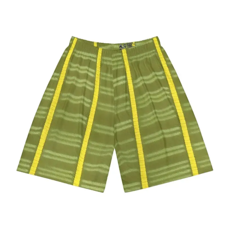 Game on with Yellow Stripes Men's Sports Shorts