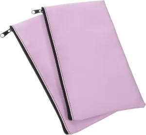 GANAZONO 2Pcs Leather Pouches with Zipper Multi Use Cash and Receipt Storage Bags Organizers for Handbags and Backpacks for Documents Business Receipts