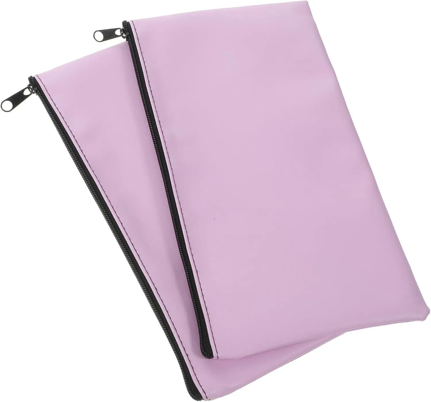 GANAZONO 2Pcs Leather Pouches with Zipper Multi Use Cash and Receipt Storage Bags Organizers for Handbags and Backpacks for Documents Business Receipts