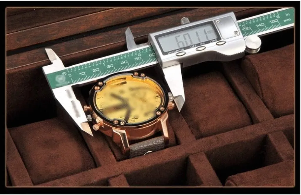 GaRcan Watch Case Solid Wood Watch Box 10 Slot Wooden Jewelry Box With Key And Glass Top Jewelry Storage Organizer Display Box Watch Box