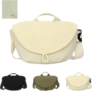 Geerlaqaly small gym Bag, Women, Wrinkled Nylon, Lightweight Waterproof Dumpling shaped Crossbody bag handbag,Sports、Daily