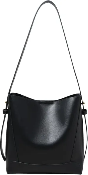 Genuine Leather Bucket Shoulder Tote Bag for Women