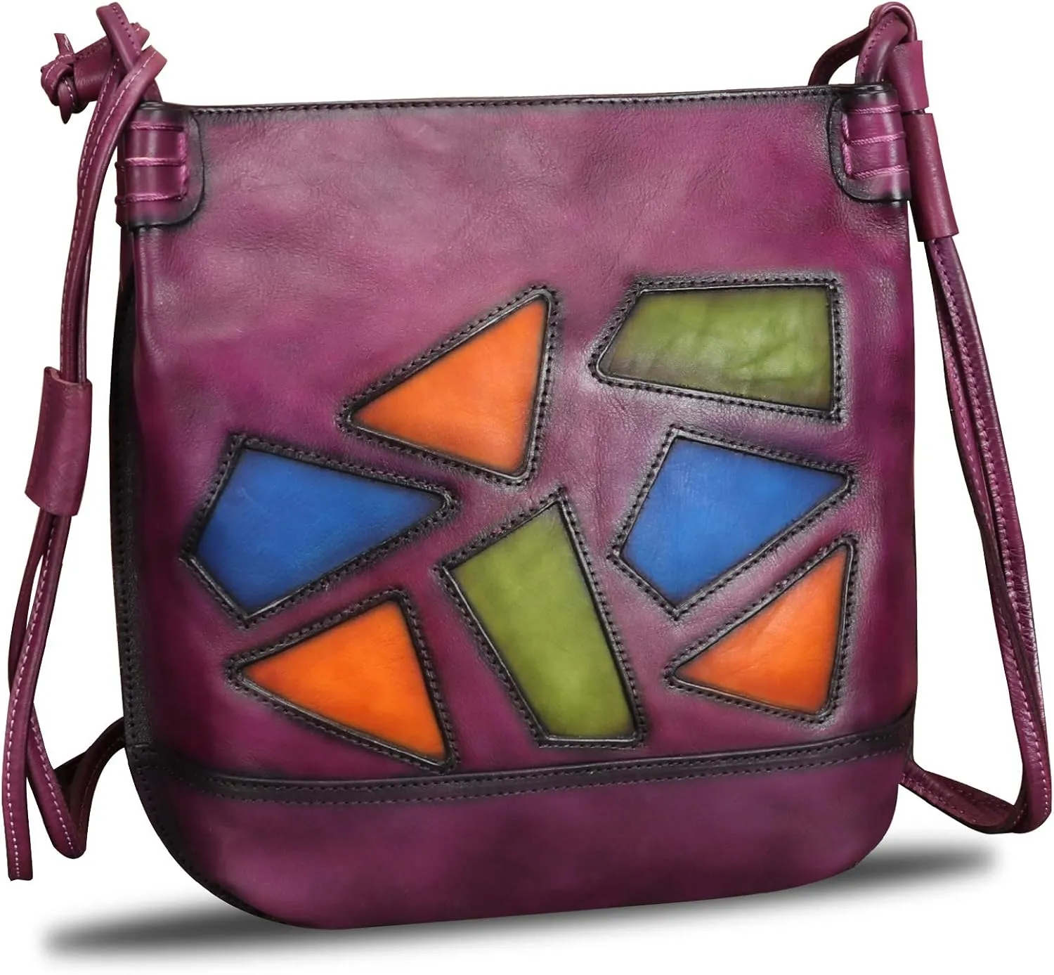 Genuine Leather Crossbody Purses for Women Satchel Purses Vintage Handmade Shoulder Bag Cowhide Handbags