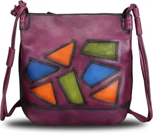Genuine Leather Crossbody Purses for Women Satchel Purses Vintage Handmade Shoulder Bag Cowhide Handbags