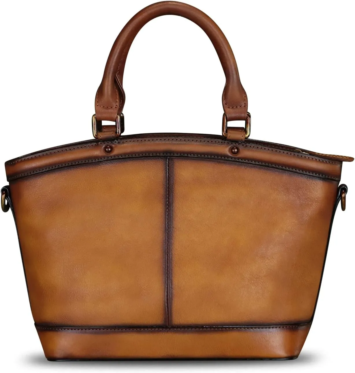 Genuine Leather Handbags for Women Satchel Top Handle Bags Handmade Vintage Crossbody Handbags Retro Tote Purse