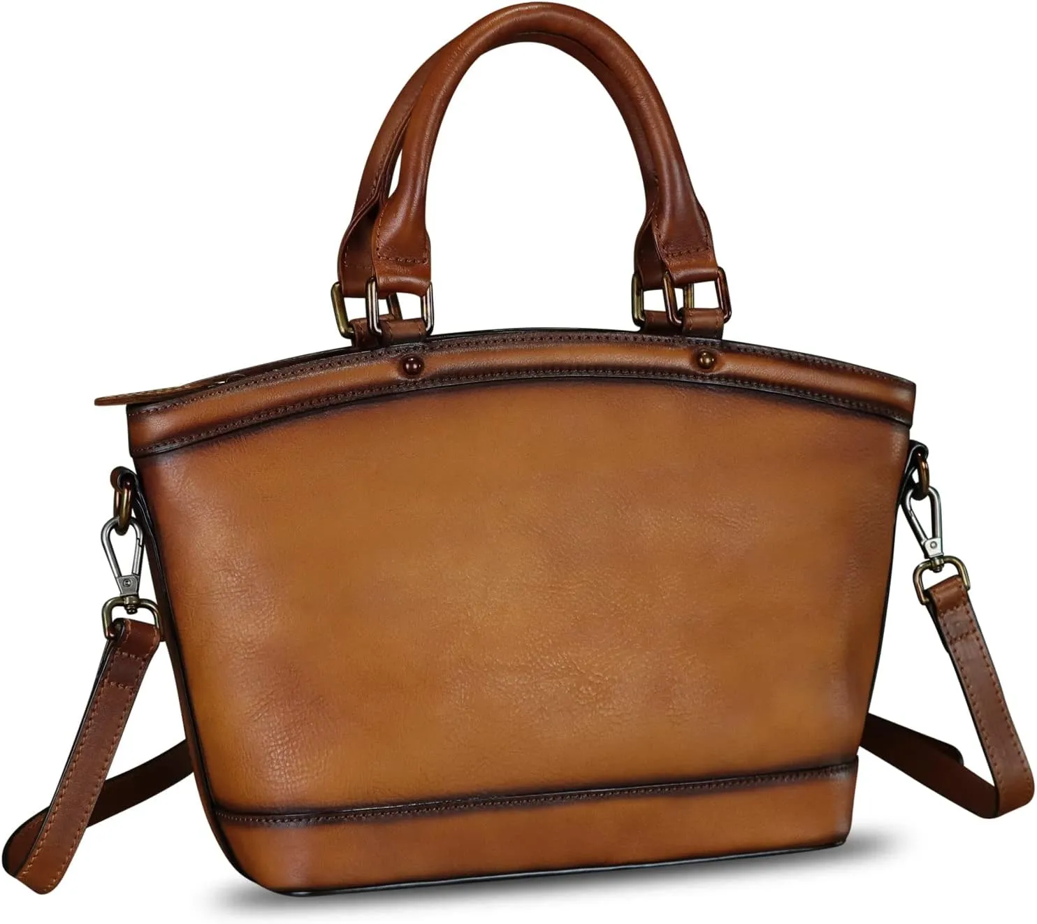 Genuine Leather Handbags for Women Satchel Top Handle Bags Handmade Vintage Crossbody Handbags Retro Tote Purse