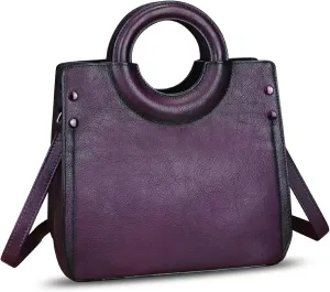 Genuine Leather Handbags for Women Vintage Real Leather Fashion Messenger Bag Shoulder Bag Crossbody Bag Satchel Purse