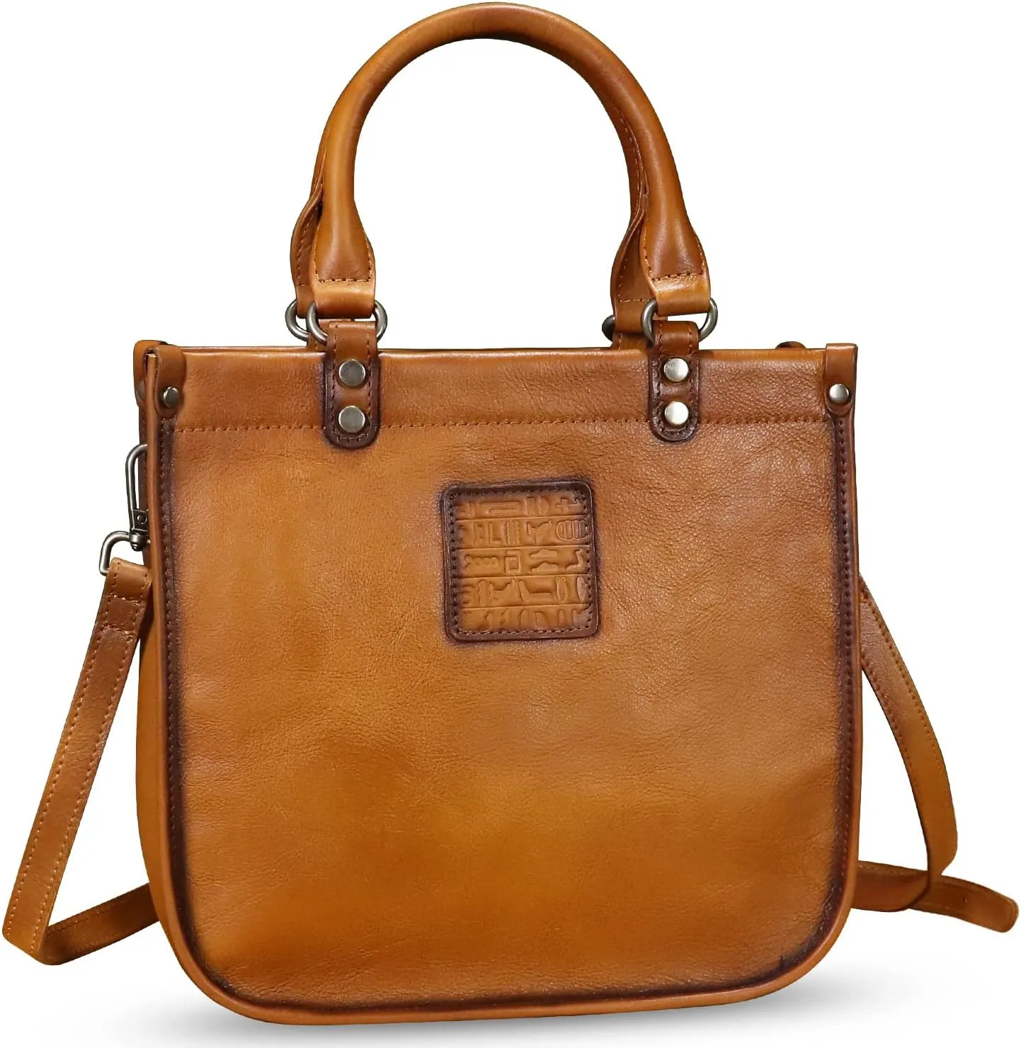 Genuine Leather Handbags for Women Vintage Real Leather Fashion Tote Bag Shoulder Bag Crossbody Bag Satchel Purse
