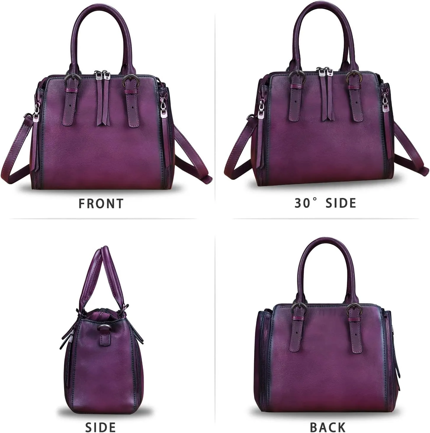 Genuine Leather Handbags Satchel for Women Purse Vintage Handmade Top-Handle Handbag Crossbody Shoulder Bag