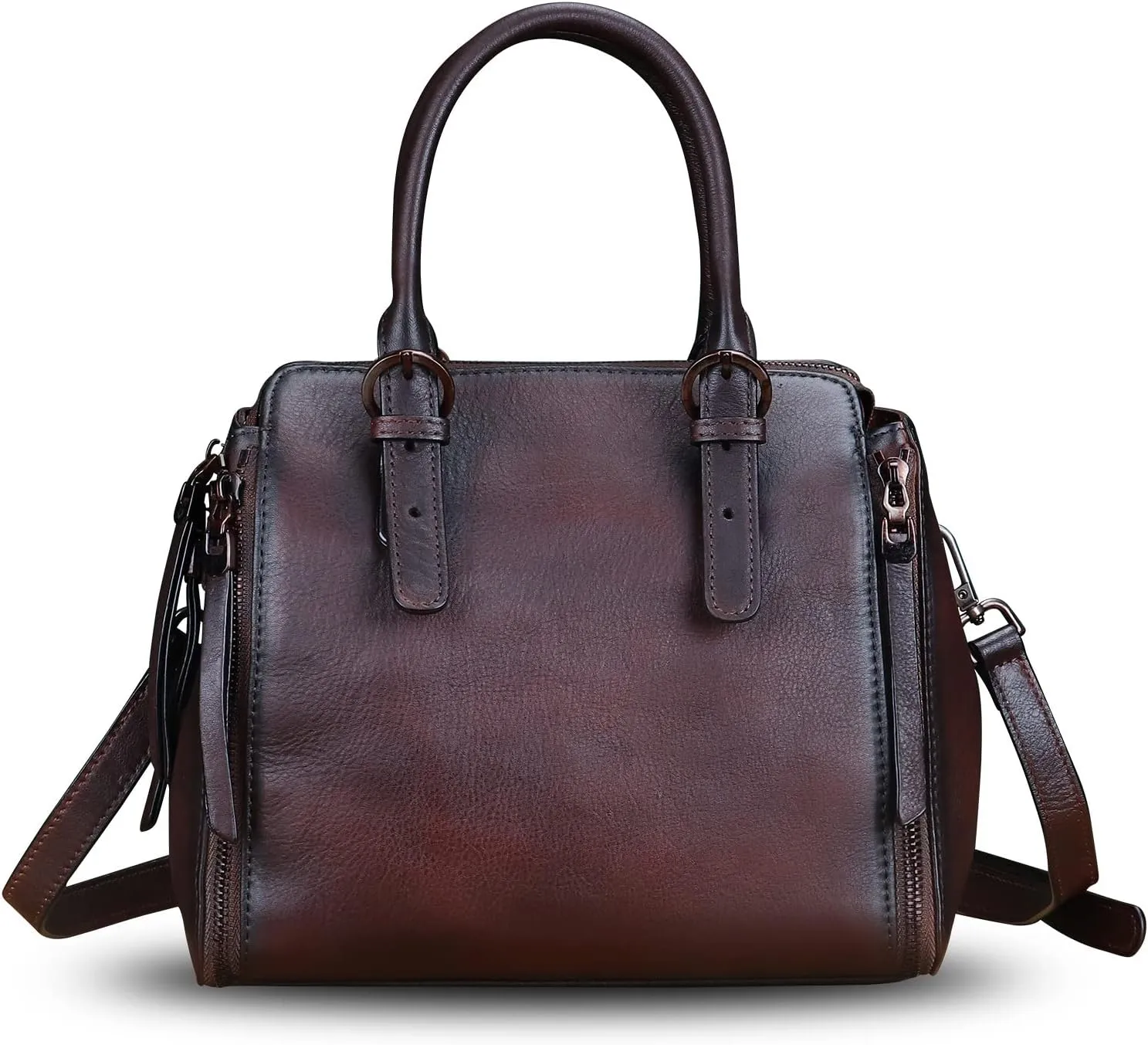 Genuine Leather Handbags Satchel for Women Purse Vintage Handmade Top-Handle Handbag Crossbody Shoulder Bag