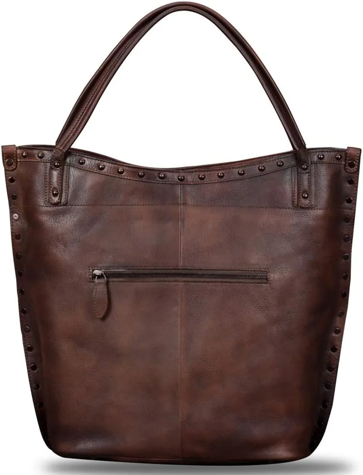 Genuine Leather Large Shoulder Bag Tote Bag for Women Vintage Real Leather Purses and Handbags Satchel Crossbody Bag