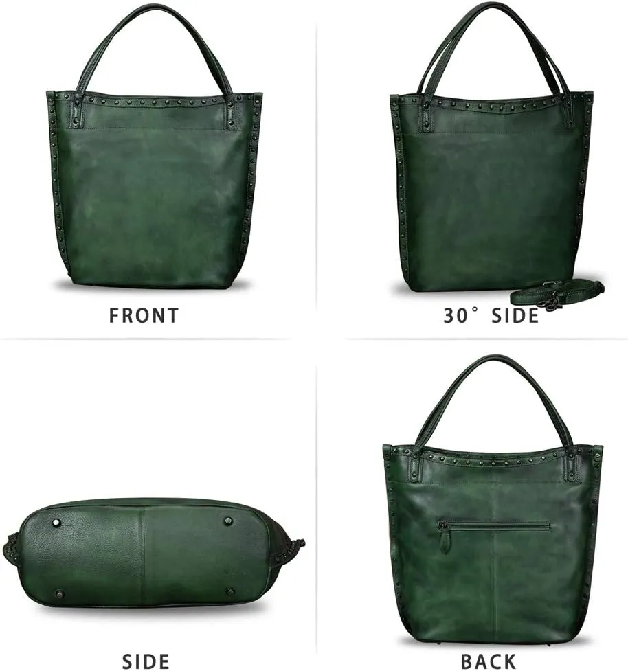 Genuine Leather Large Shoulder Bag Tote Bag for Women Vintage Real Leather Purses and Handbags Satchel Crossbody Bag