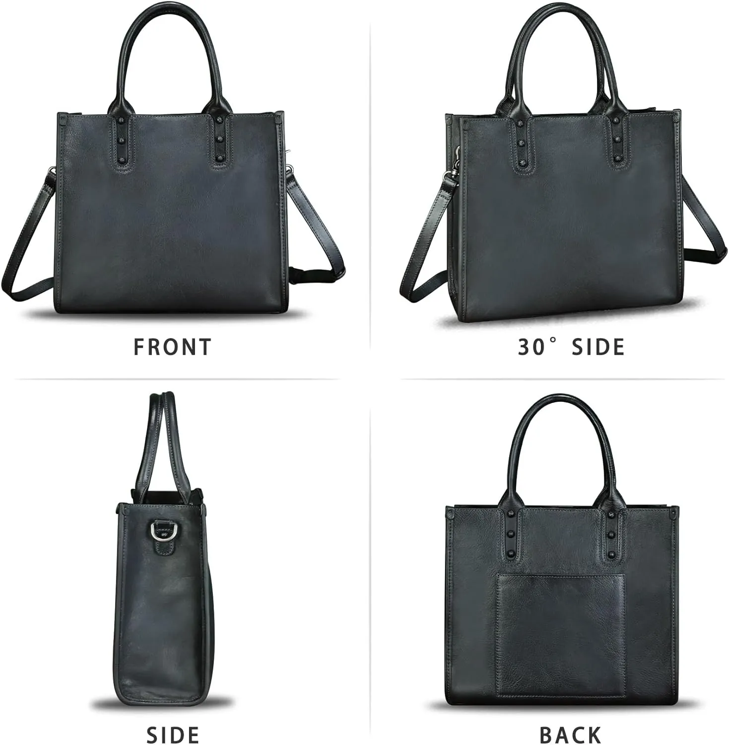 Genuine Leather Purses and Handbags for Women Tote Bag Vintage Crossbody Shoulder Bag Top Handle Bag Satchel
