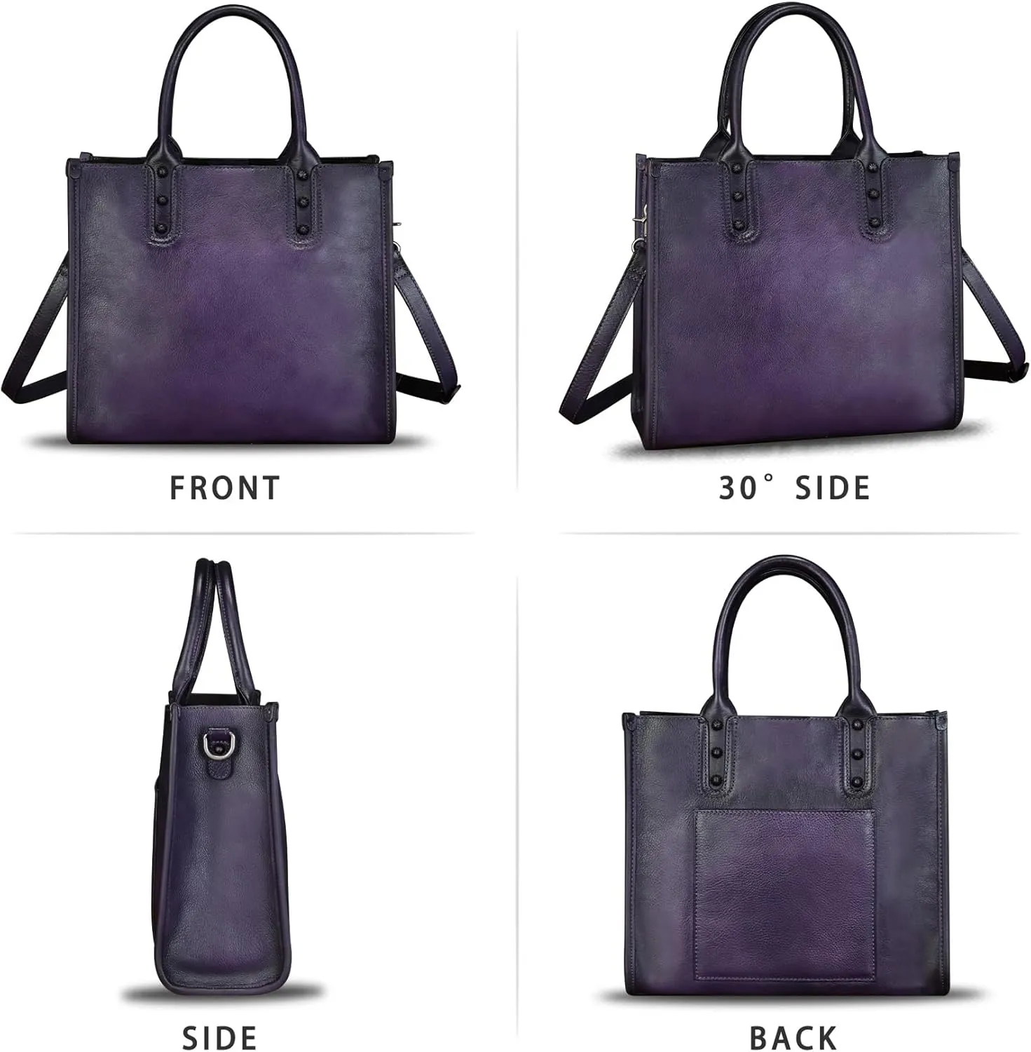 Genuine Leather Purses and Handbags for Women Tote Bag Vintage Crossbody Shoulder Bag Top Handle Bag Satchel
